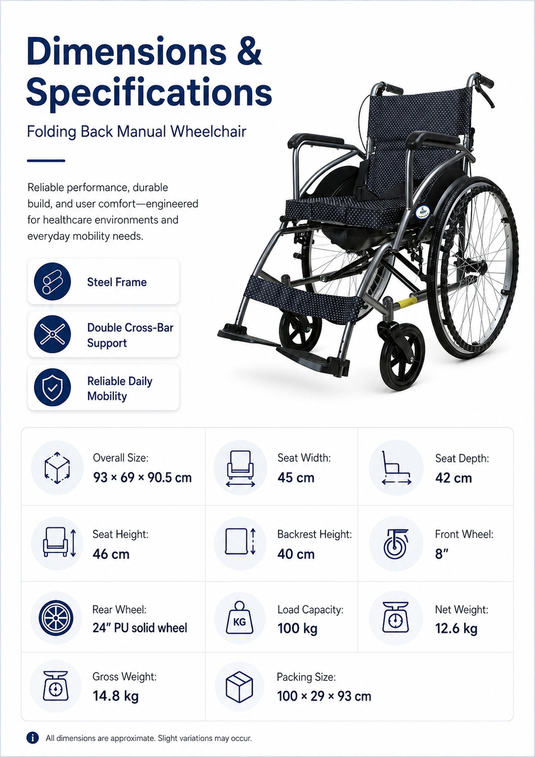 Folding Backrest Manual Wheelchair with Large Rear Wheels (2) Folding Backrest Manual Wheelchair with Large Rear Wheels (2)