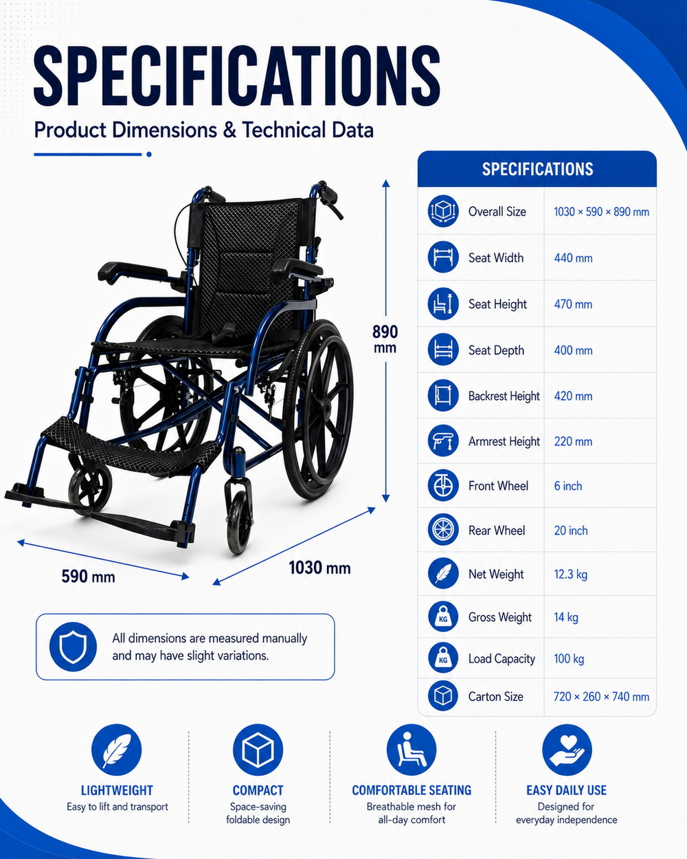 20-Inch Soft Seat Manual Wheelchair (2) 20-Inch Soft Seat Manual Wheelchair (2)