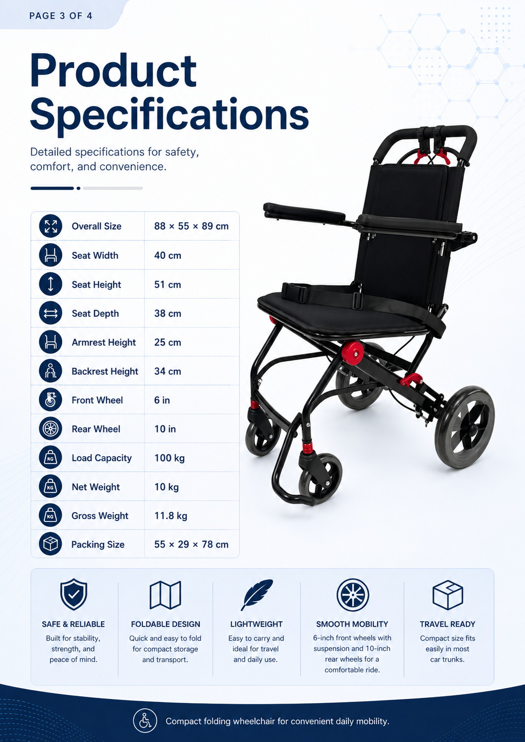 Steel Folding Travel Wheelchair (3) Steel Folding Travel Wheelchair (3)