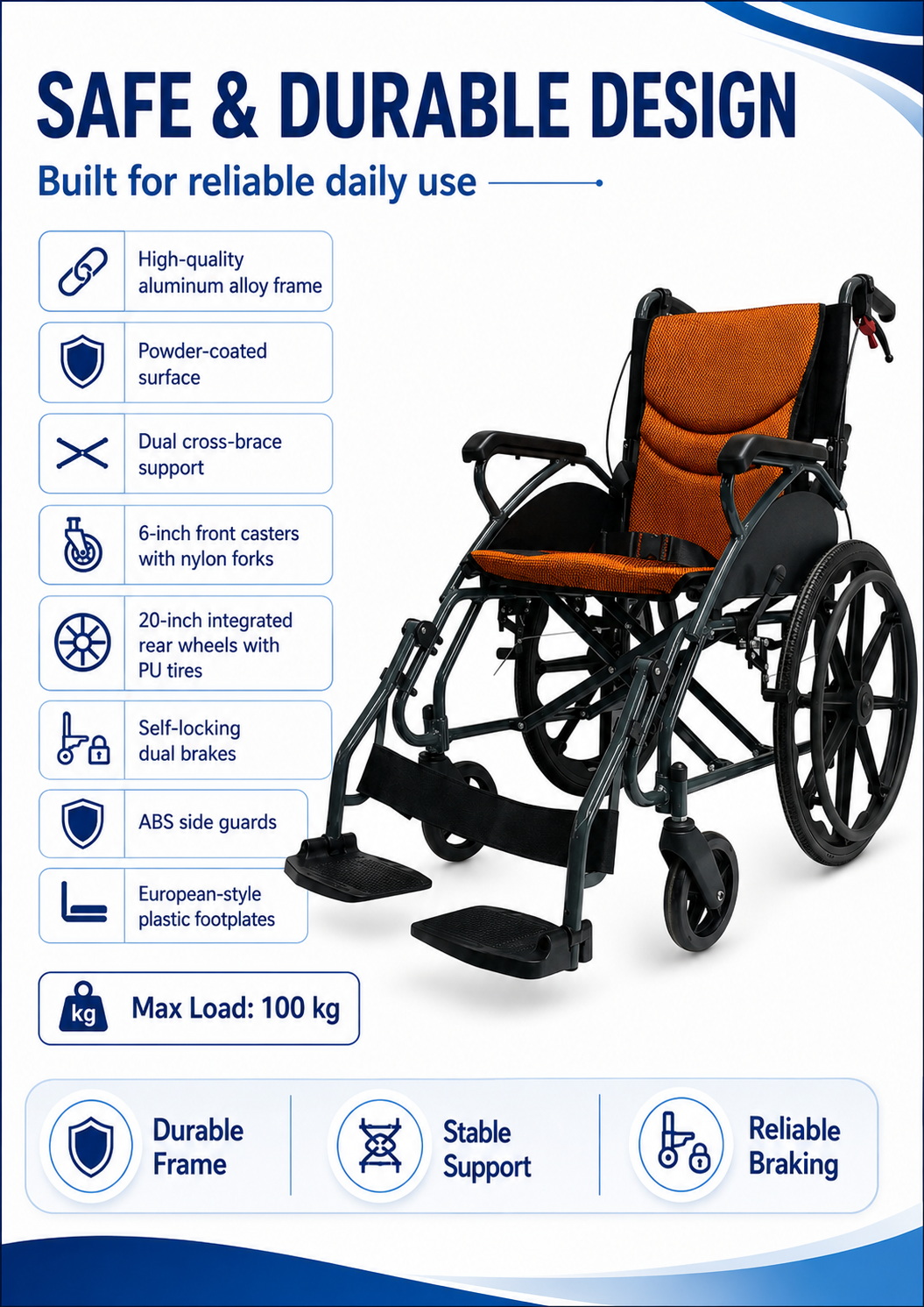 Aluminum Alloy Soft Seat Wheelchair (4) Aluminum Alloy Soft Seat Wheelchair (4)