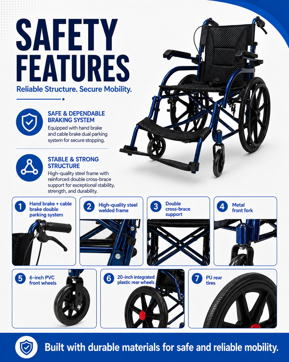 20-Inch Soft Seat Manual Wheelchair (4) 20-Inch Soft Seat Manual Wheelchair (4)