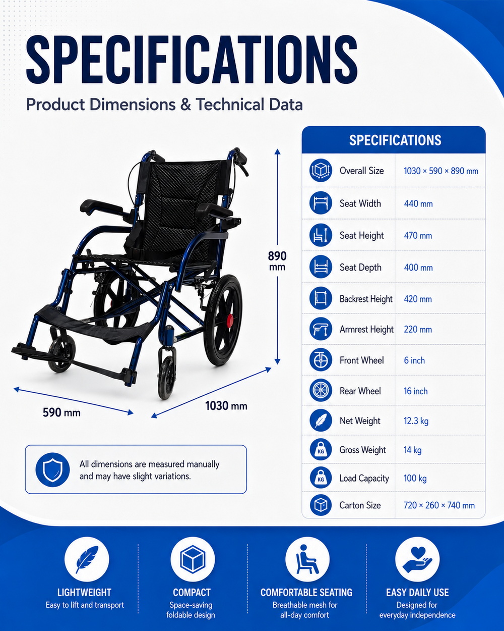 Lightweight Folding Manual Wheelchair (2) Lightweight Folding Manual Wheelchair (2)