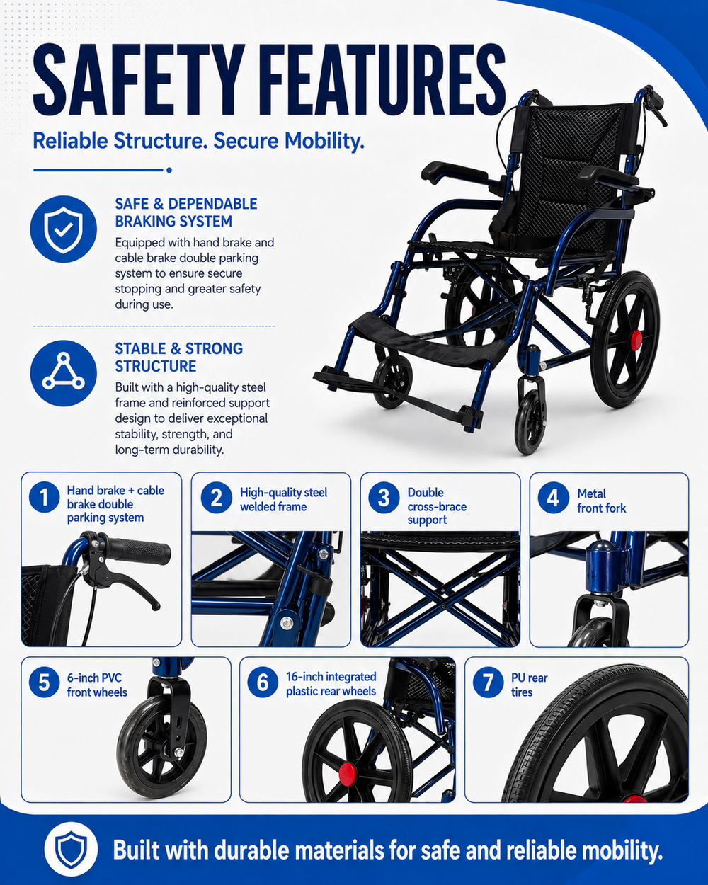 Lightweight Folding Manual Wheelchair (4) Lightweight Folding Manual Wheelchair (4)