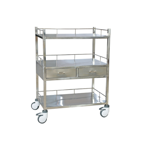 Stainless Steel Three-Layer Treatment Cart