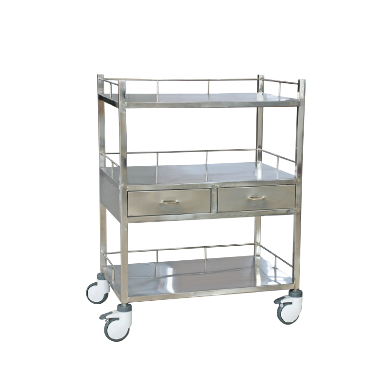 Stainless Steel Three-Layer Treatment Cart