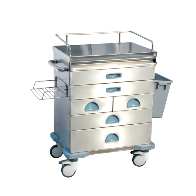 Stainless Steel Five-Layer Anesthesia Trolley