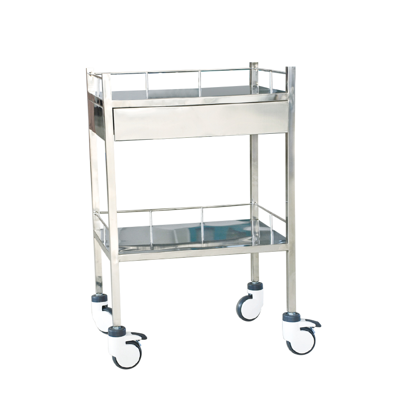 Stainless Steel Large Drawer Square Tube Treatment Cart