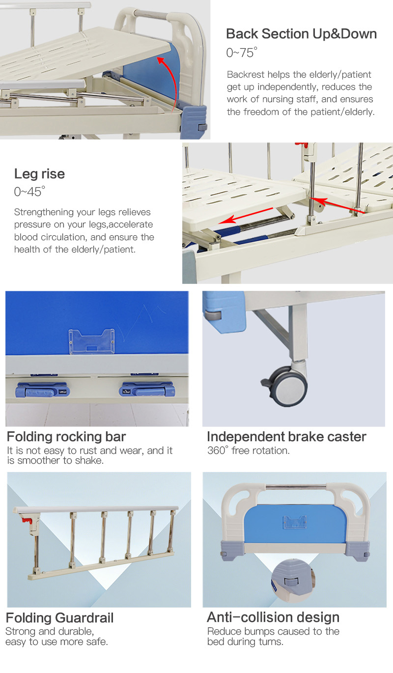 Composite Headboard Two-Function Manual Hospital Bed (4).jpg