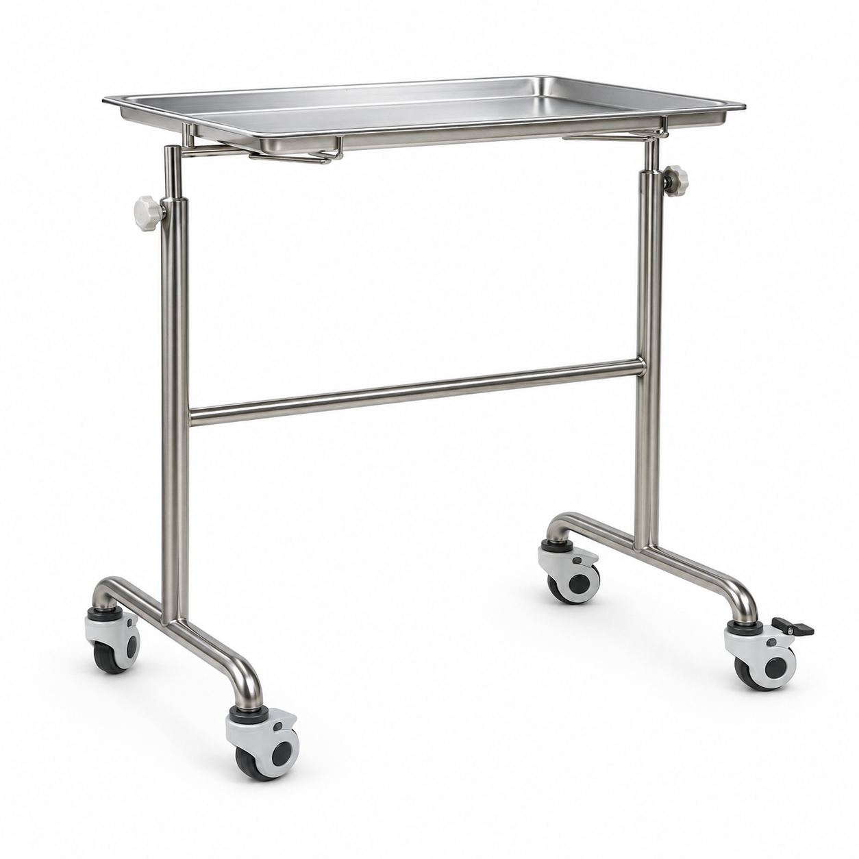 The front of the stainless steel double-arm pallet