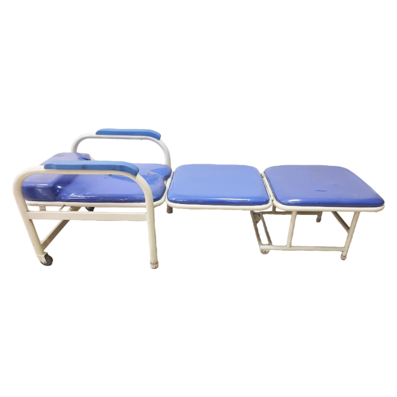 Blue Foldable Attendant Chair Without Blue Wheels