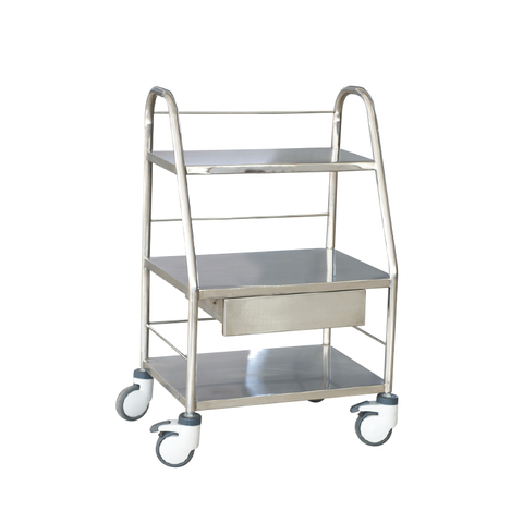 Stainless Steel Three-Layer Instrument Cart