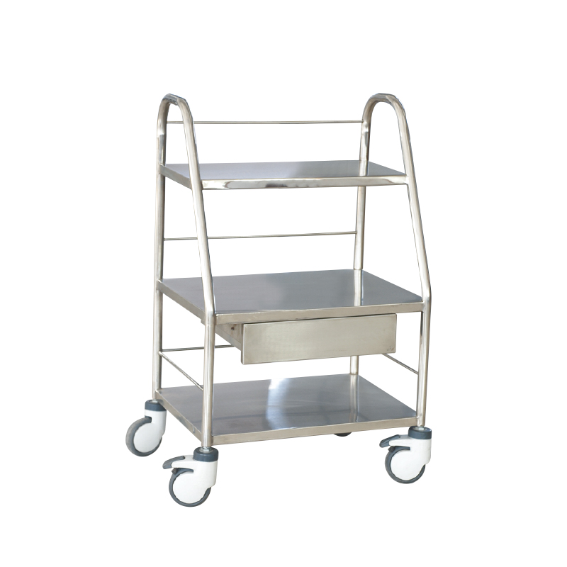 Stainless Steel Three-Layer Instrument Cart