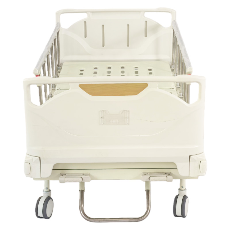 Two-Function Center Brake Manual Hospital Bed With Square Headboard