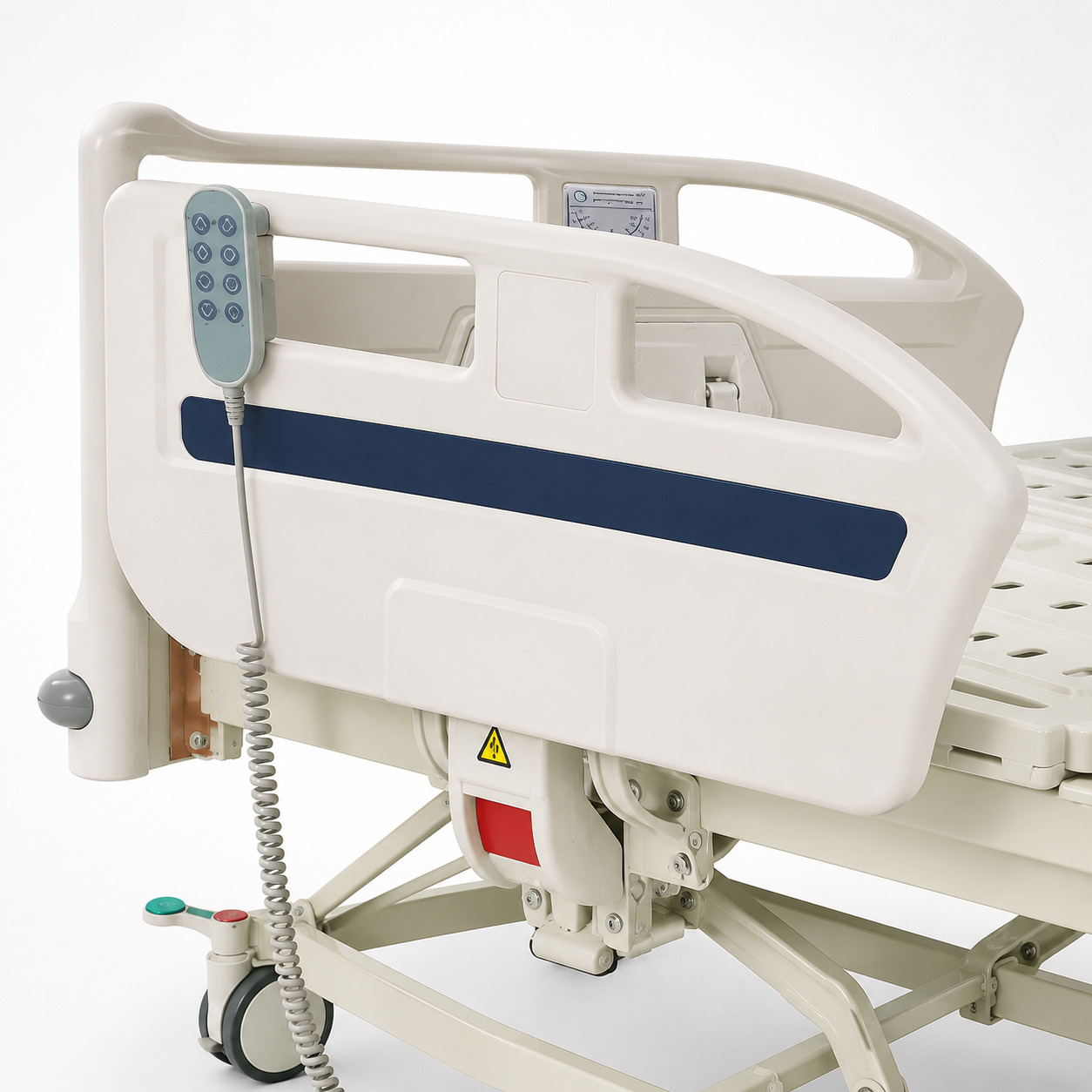 Three-Function Electic Hospital Bed With Blue Bedhead