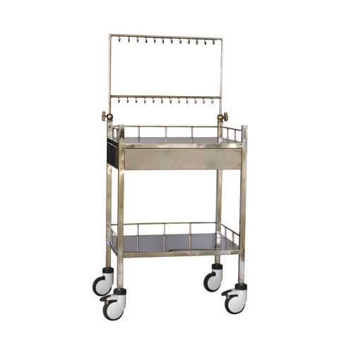 Stainless Steel Double-Layer Infusion Cart