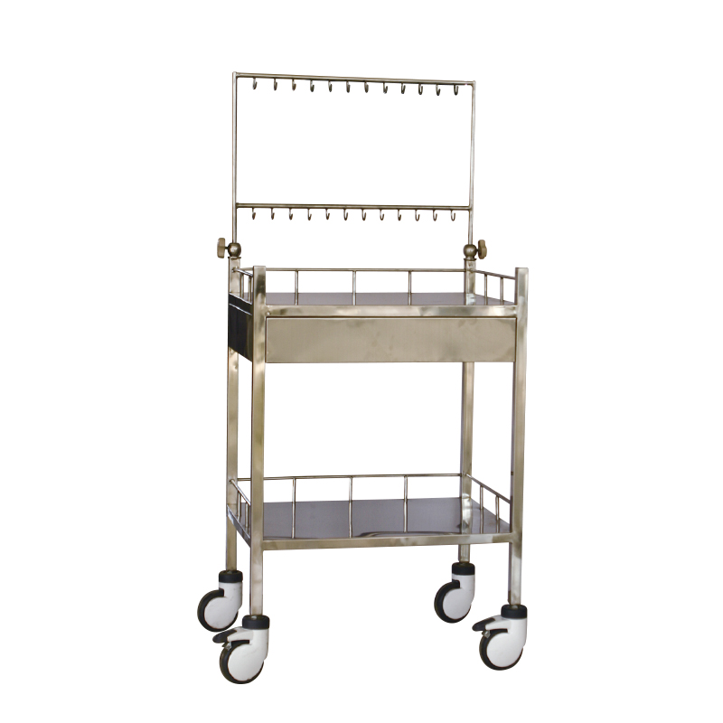 Stainless Steel Double-Layer Infusion Cart
