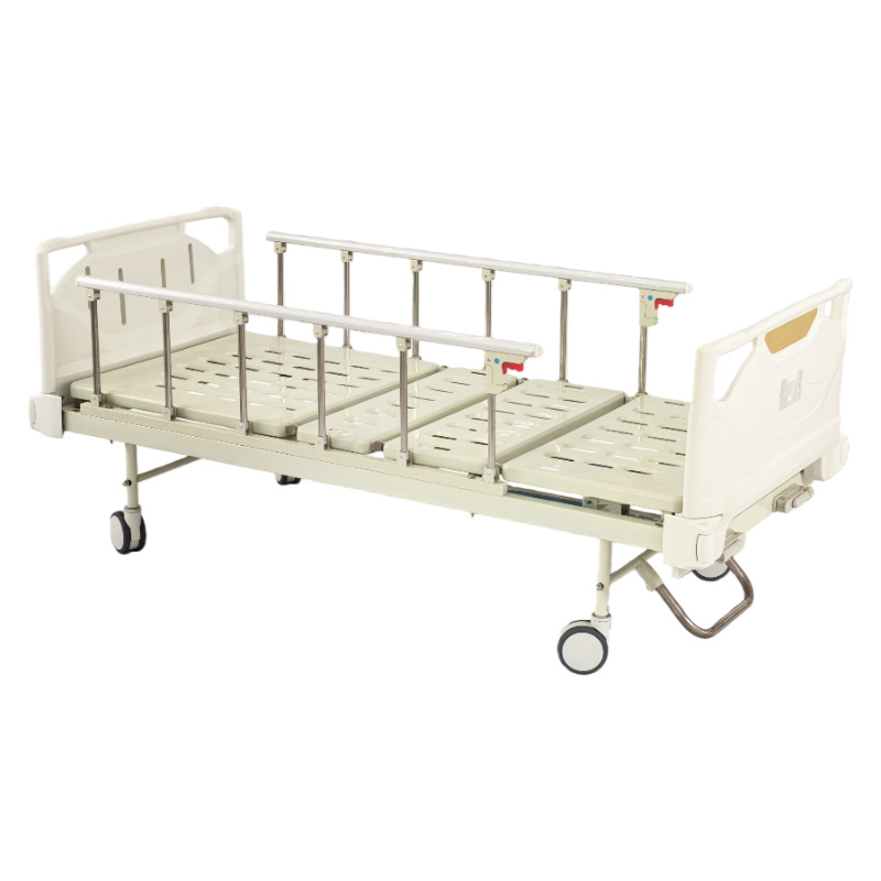 Two-Function Center Brake Manual Hospital Bed With Square Headboard