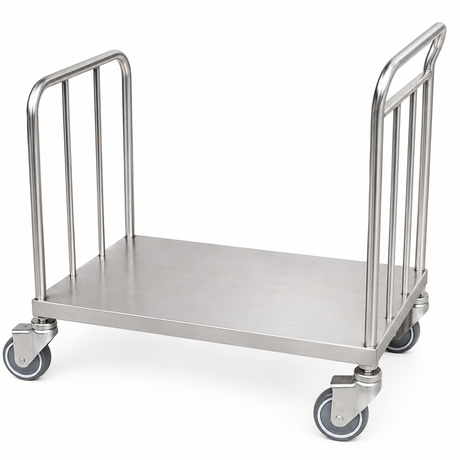 The inclined side of the stainless steel push cart.png