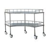 Stainless Steel Fan-Shaped Instrument Table With Railing