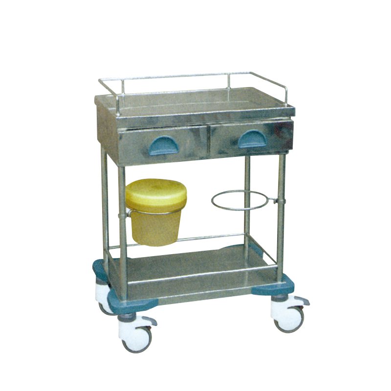 Stainless Steel Double-Layer Double-Drawer Treatment Cart