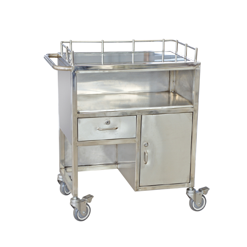 Stainless Steel Two-Layer Anesthesia Trolley