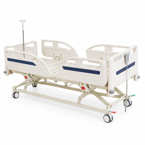 Three-Function Electic Hospital Bed With Blue Bedhead
