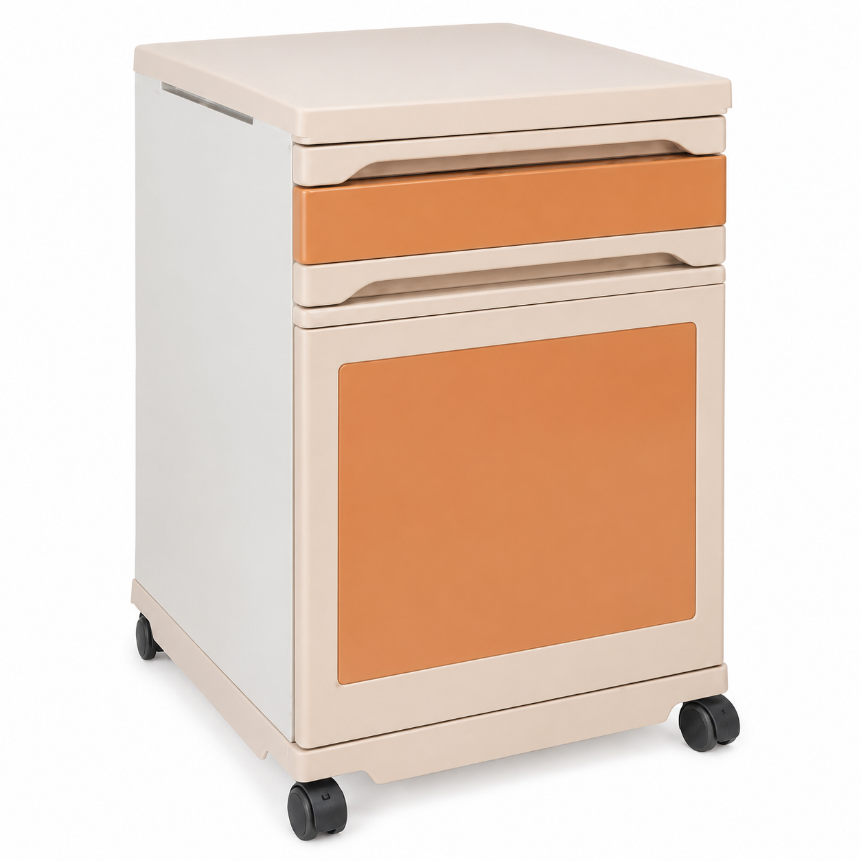 Yellow all-plastic bedside table