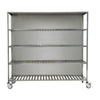 Stainless Steel Five-Layer Instrument Trolley With Back Panel