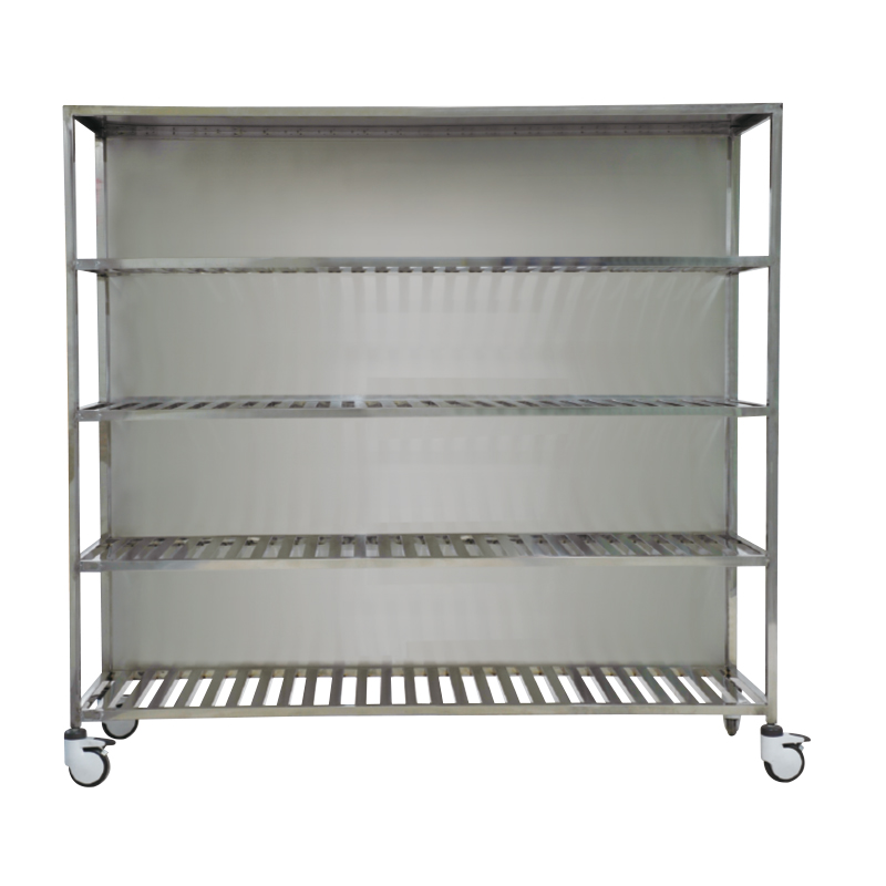 Stainless Steel Five-Layer Instrument Trolley With Back Panel