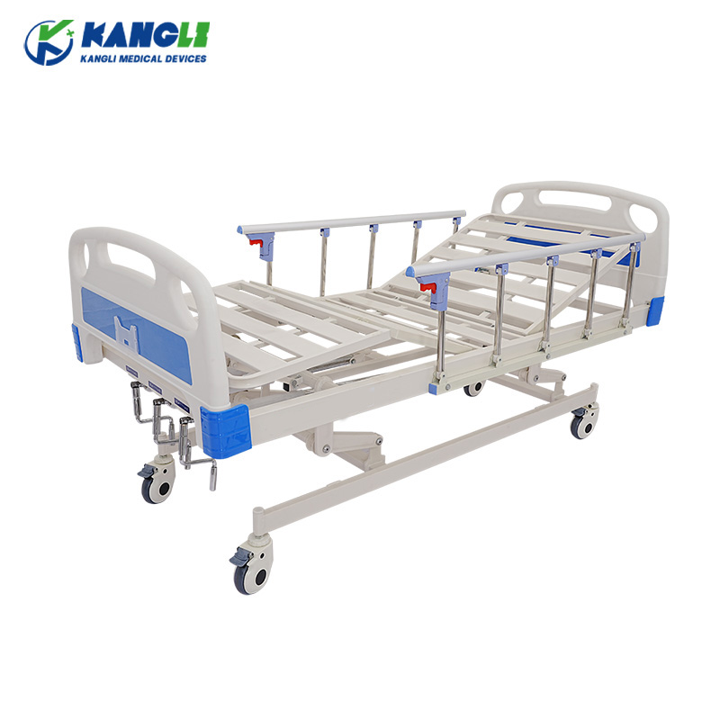 Three-Function Manual Bed With Aluminum Alloy Guardrails