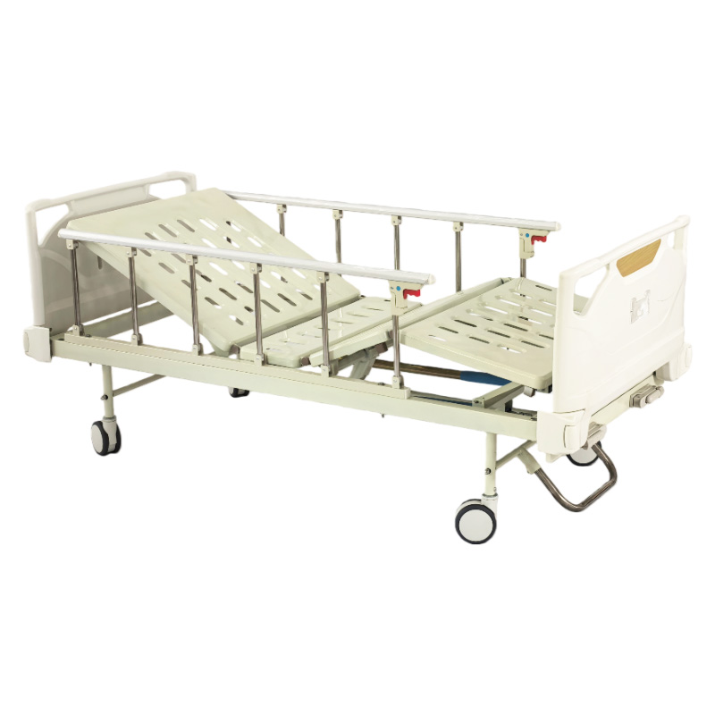 Two-Function Center Brake Manual Hospital Bed With Square Headboard