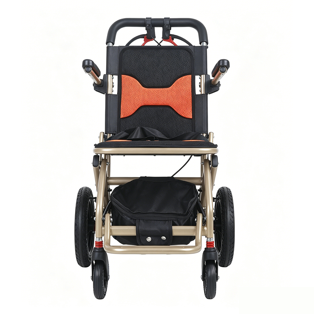 Lightweight Folding Travel Wheelchair with Honeycomb Rear Wheels