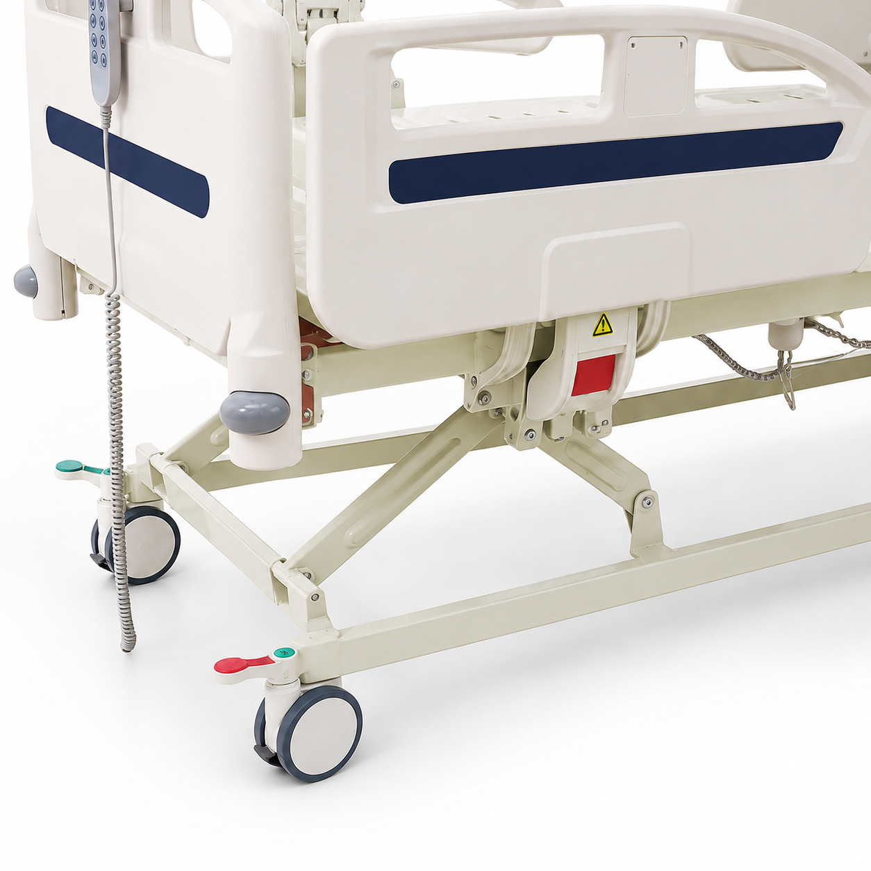 Three-Function Electic Hospital Bed With Blue Bedhead