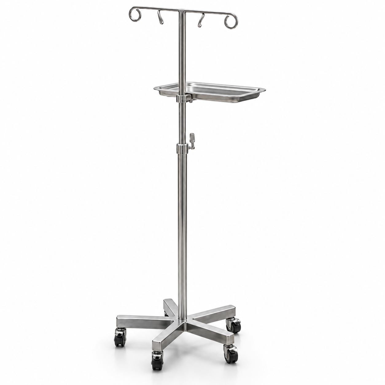 Stainless Steel IV Stand with Tray
