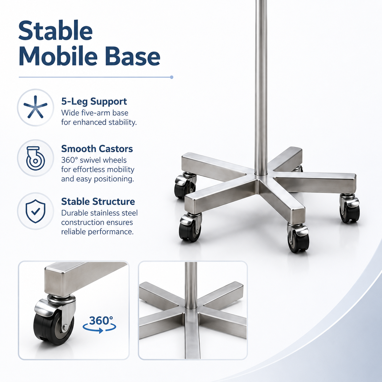 Stainless Steel IV Stand with Tray (2)