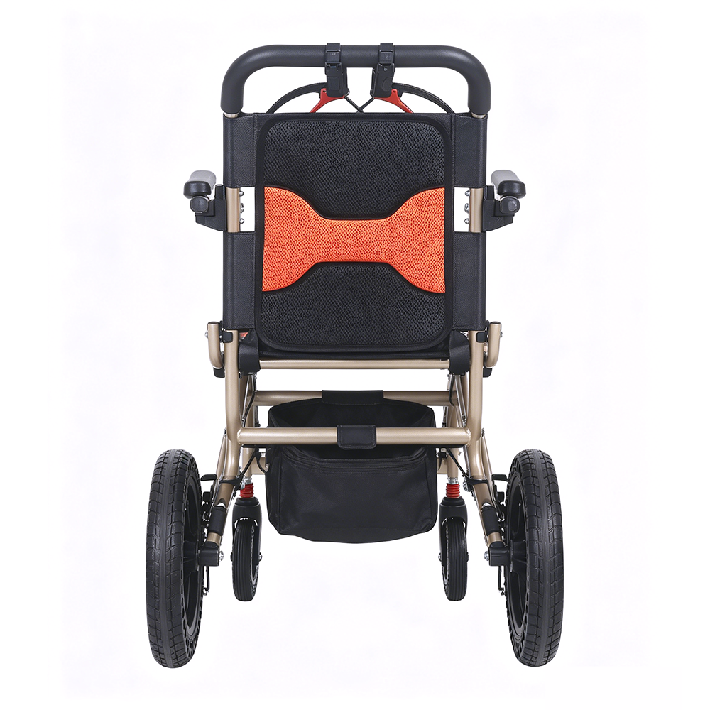 Lightweight Folding Travel Wheelchair with Honeycomb Rear Wheels