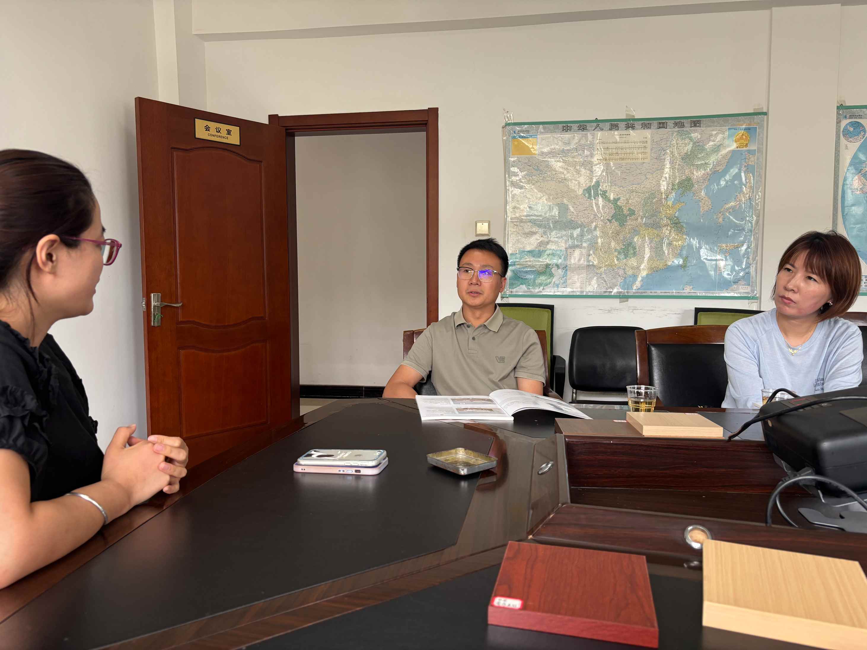 Discussing procurement matters in the meeting room