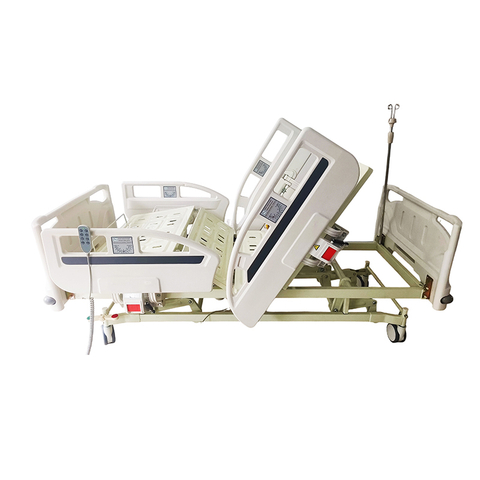 Three-Function Electic Hospital Bed With Blue Bedhead
