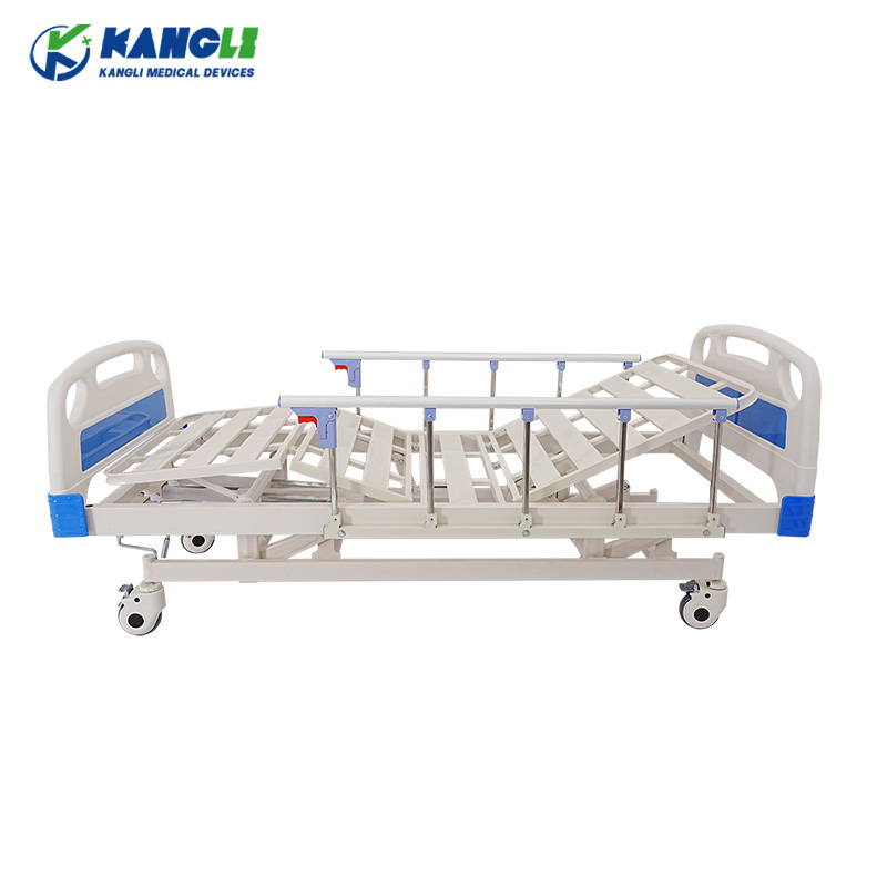Three-Function Manual Bed With Aluminum Alloy Guardrails