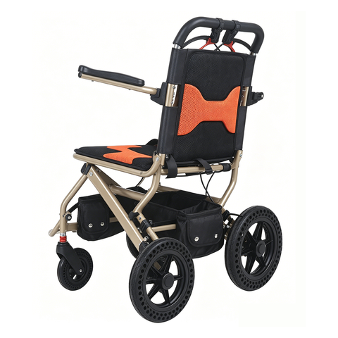Lightweight Folding Travel Wheelchair with Honeycomb Rear Wheels