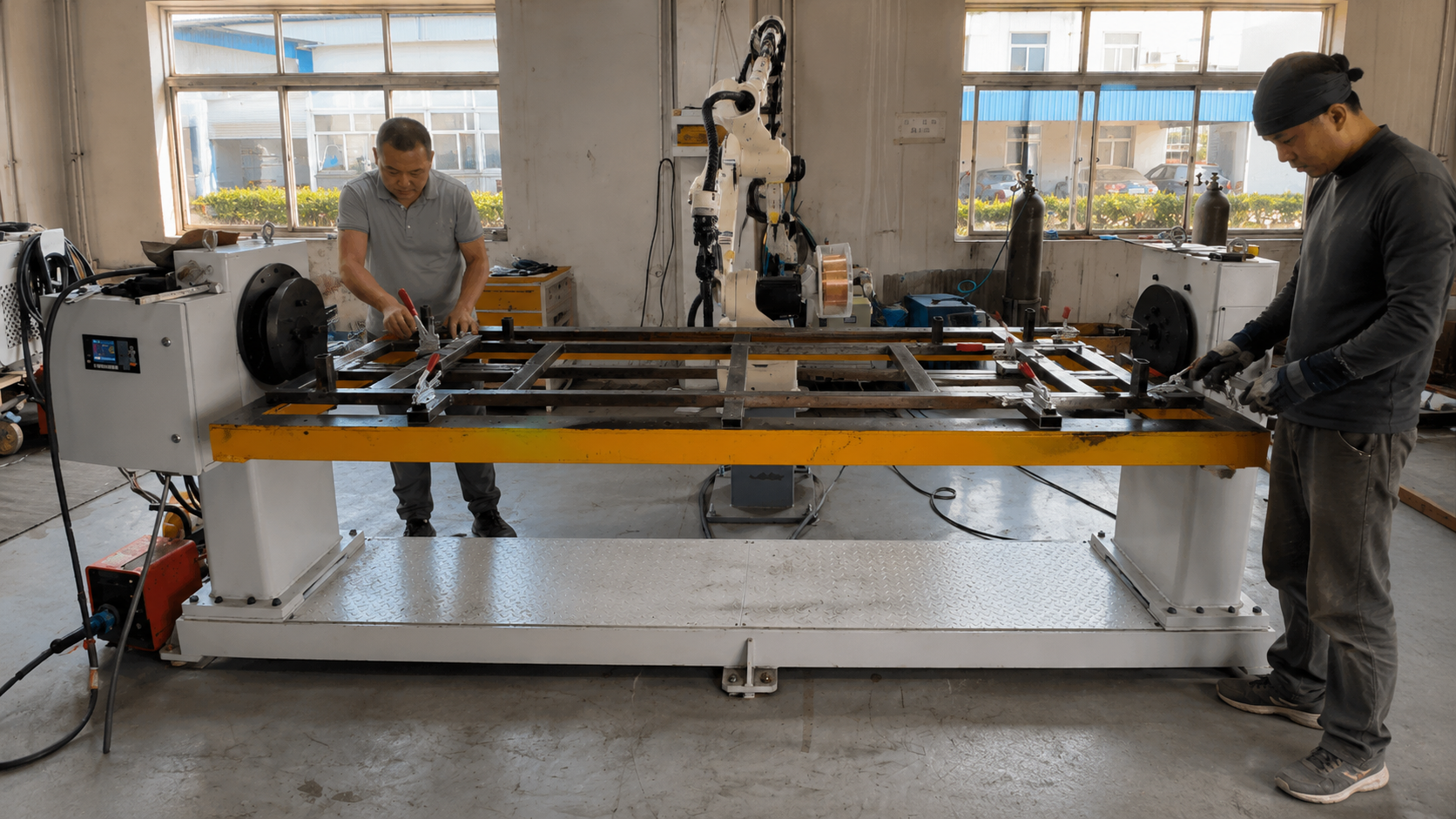 Hospital Bed Frame Welding Preparation and Manual Positioning