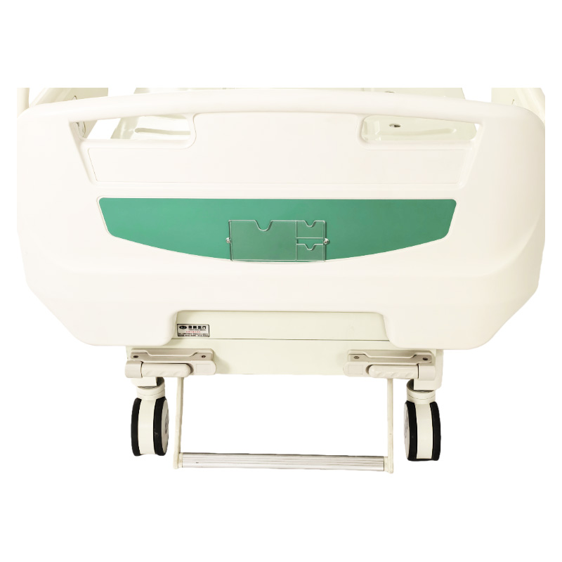 Two-Function Center Brake Manual Hospital Bed With Green Bedhead