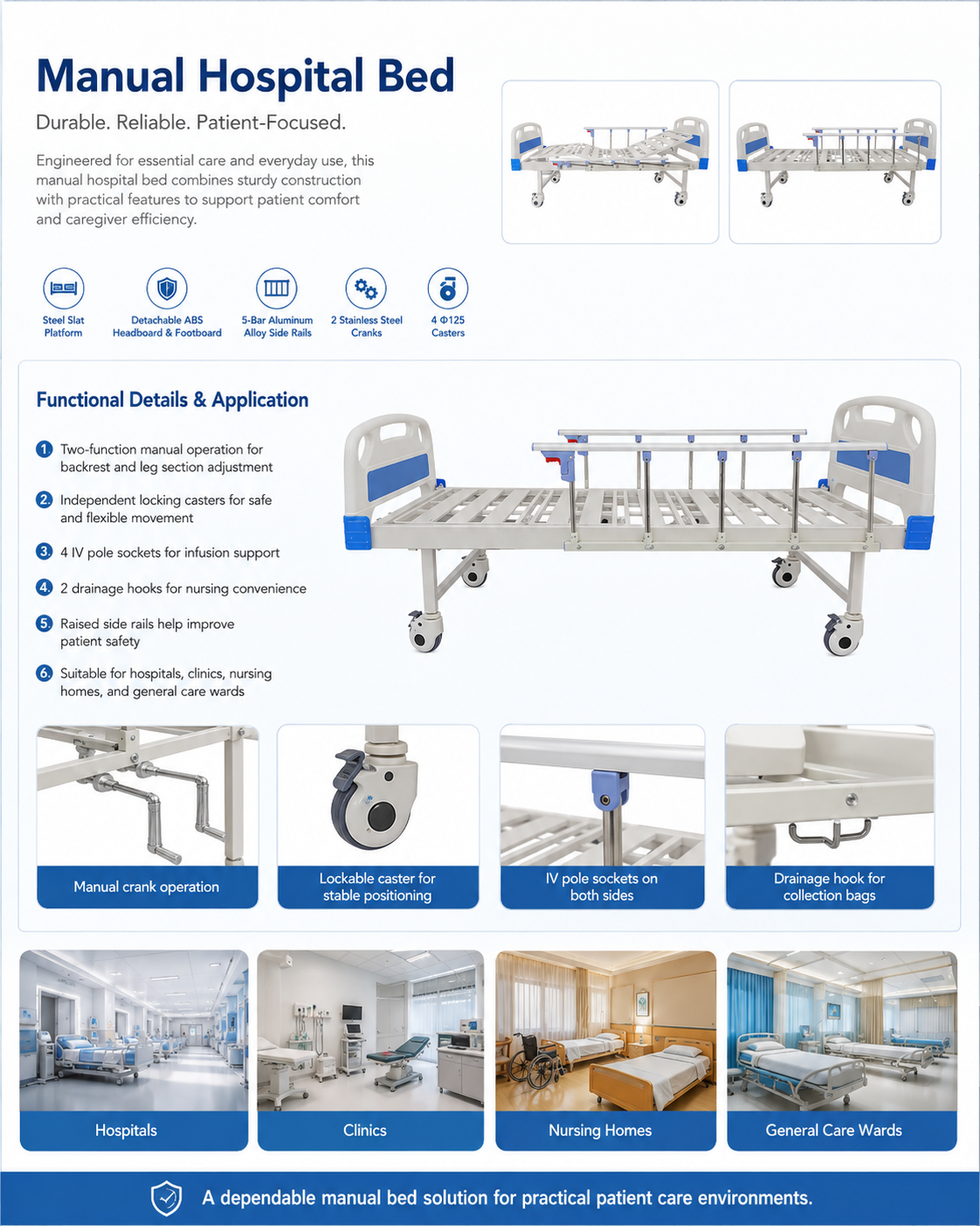 Stainless steel 2-function manual hospital bed (4).png