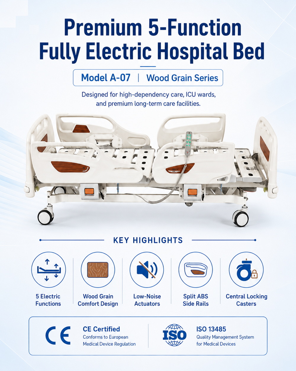 five-function wood grain electric hospital bed Material Introduction.jpg