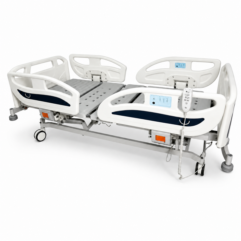 Three-Function Electic Hospital Bed With Grey Bedhead