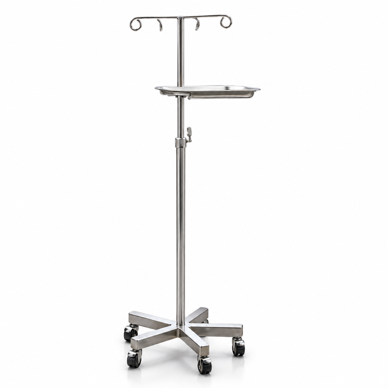Stainless Steel IV Stand with Tray