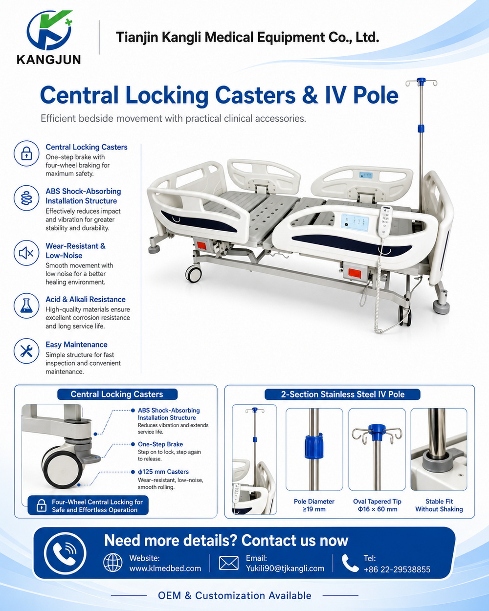 Three-Function Electic Hospital Bed With Grey Bedhead (4).jpg