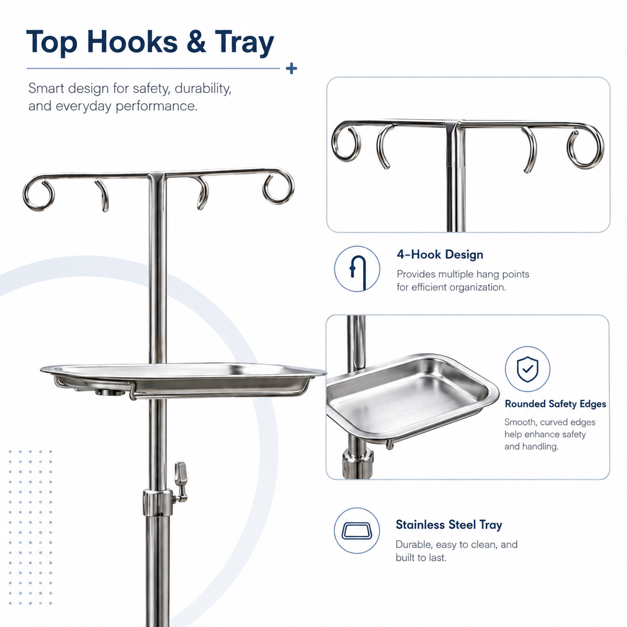 Stainless Steel IV Stand with Tray (1)