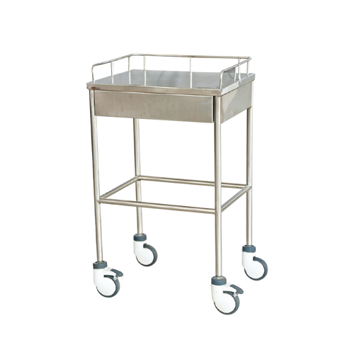 Stainless Steel Single-Layer Instrument Cart With Drawer