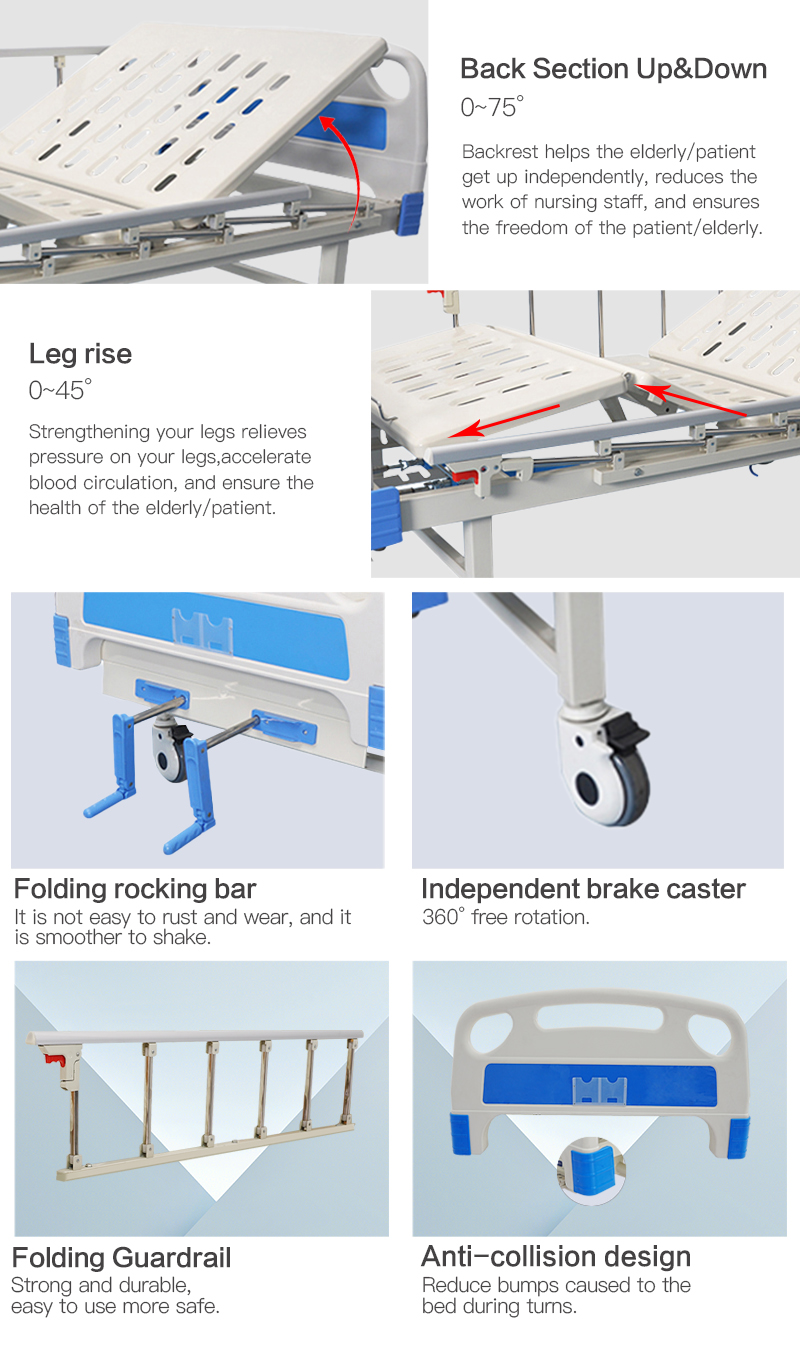 Integrated Stamping Two-Function Manual Hospital Bed Abs Cranks (3).jpg